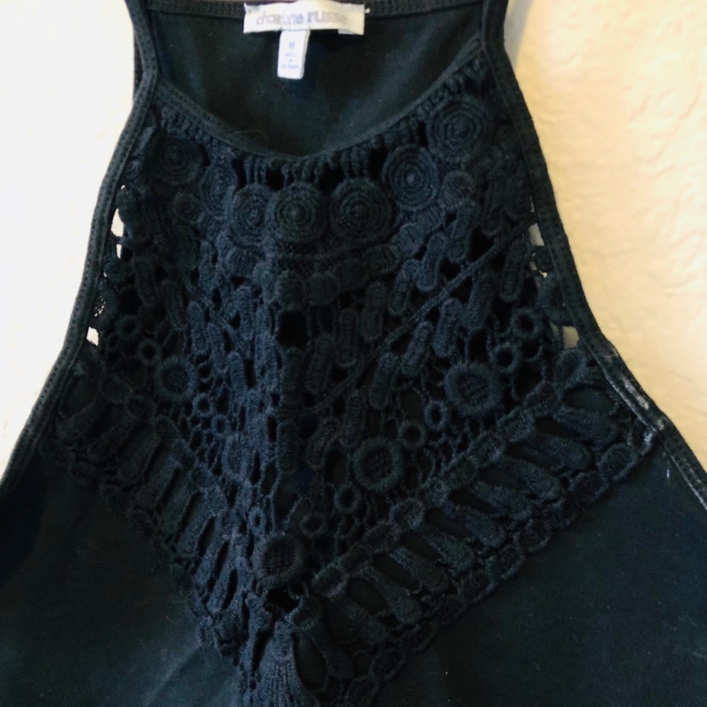 Charlotte Russe Black Crochet Crop Top - Picture 3 of 4